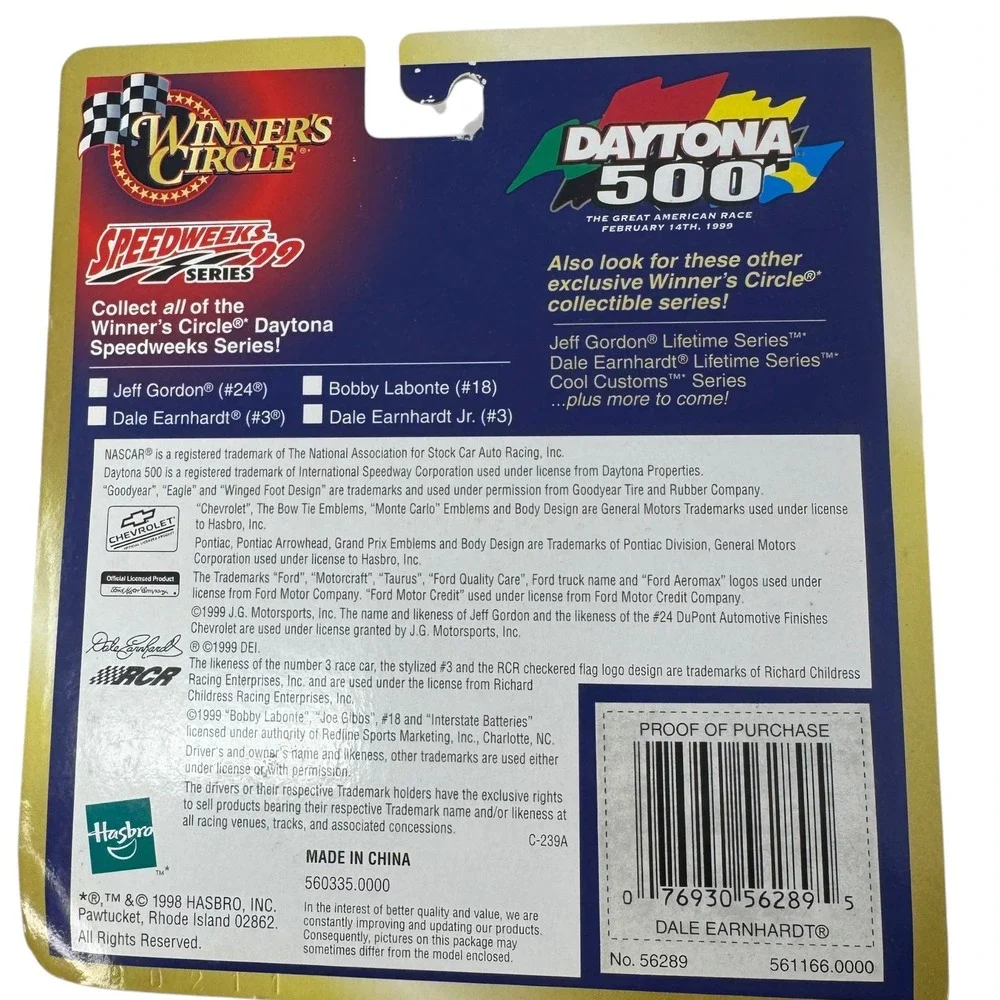 1999 Winner's Circle Dale Earnhardt #3 Daytona 500 Speedweeks Diecast NIP